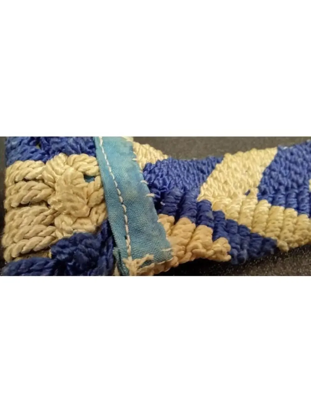 20s 1930s Belt SOLID BRASS Fall Leaf HANDMADE ART DECO Blue ZIG ZAG FLAPPER ERA